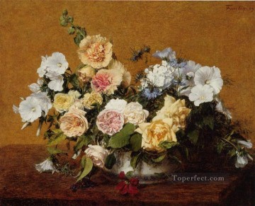 Ramo de Rosas y Otras Flores Henri Fantin Latour Pinturas al óleo
